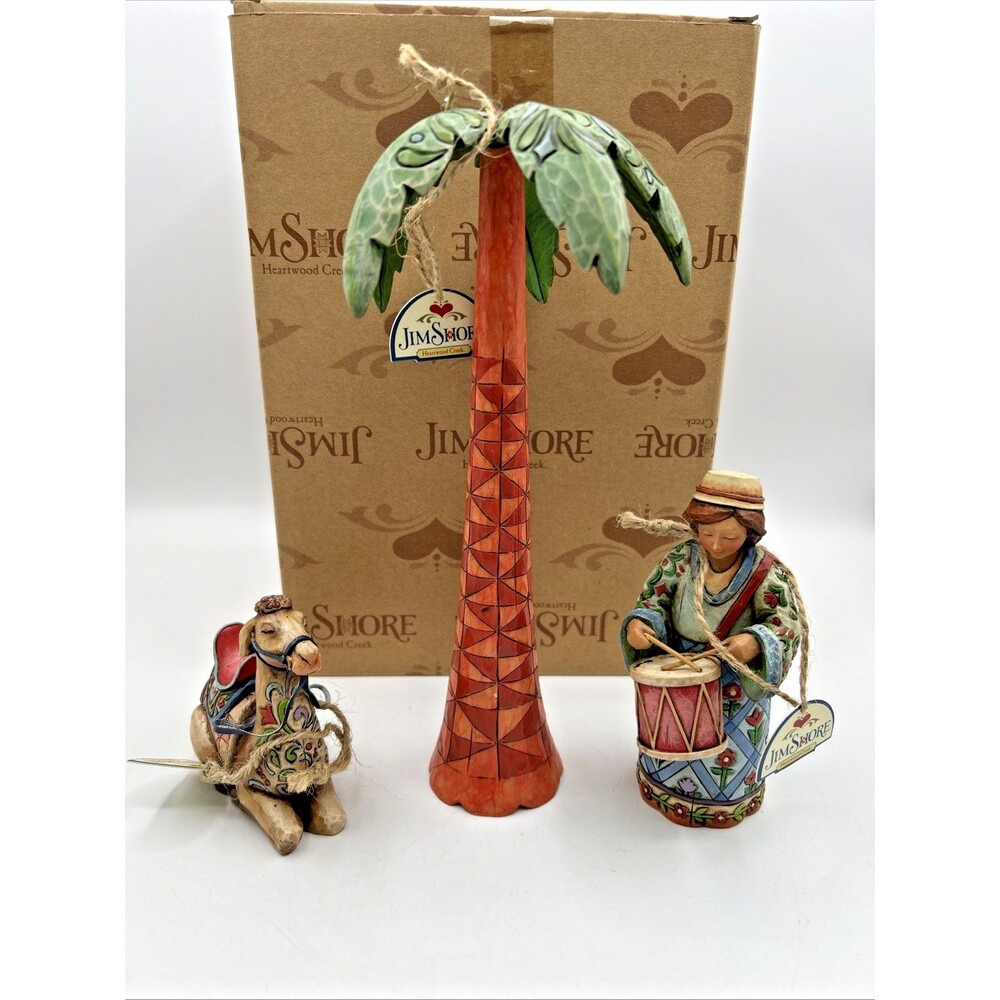 Jim Shore Let Heaven and Nature Sing 4005278 Drummer Boy Palm Tree Camel RETIRED